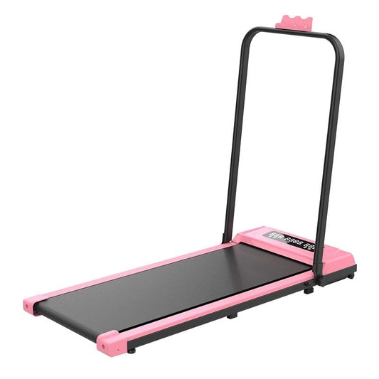 Small and Mini Folding Silent Electric Indoor Walking Machine for Home Use, a Fitness Equipment for Flat Treadmill (Black and red [Without handrails])