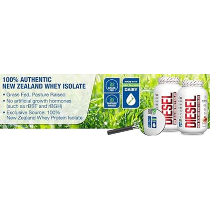 Perfect Sports Diesel 100% New Zealand Whey Protein Isolate | Stevia Sweetened, No Artificial Ingredients, Keto | 0g Carb, 0g Fat, 26g Protein | 2 Pounds (French Vanilla)