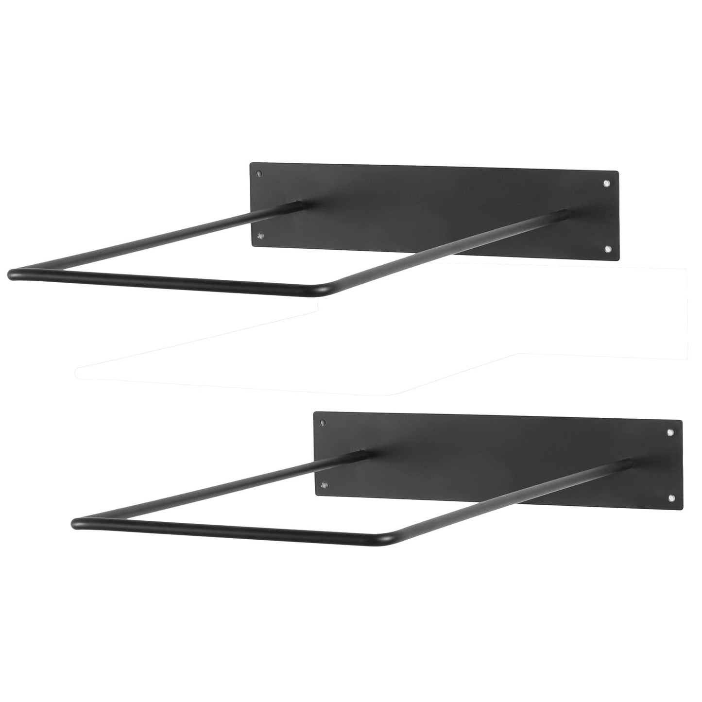 MyGift Yoga Ball Storage Rack in Industrial Matte Black Metal, Wall Mounted Sport Gym Studio Exercise Equipment Holder for Large Stability Balls, Set of 2