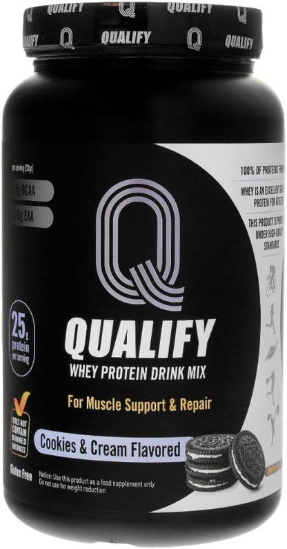 Cookies and Cream Whey Protein Powder. Post Workout Recovery Drink, Gluten & Sugar Free Highly Kosher, 25g Protein. Essential Amino Acids - 5.5g BCAA, 2.7g Leucine, 1.4g Isoleucine, 1.4g Valine 26.4oz