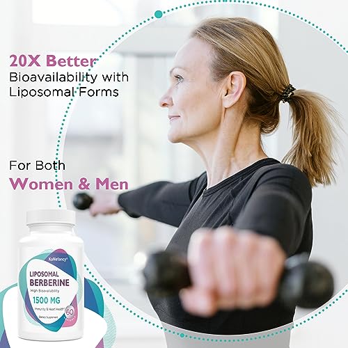 Liposomal Berberine Supplement 1500mg - Third Party Tested, High Bioavailability Berberine HCL Capsules for Women and Men, AMPK Activator for Cardiovascular Health, Sugar-Free, Non-GMO,120 Softgels