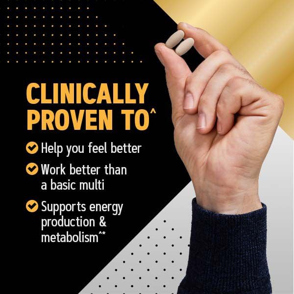 GNC Mega Men Energy & Metabolism Multivitamin Caplets, Clinically Proven To Feel Better, Calorie Burn, Focus, 100mg Caffeine, Thermogenic, Immune, B Vitamins, Timed Release, 180 Count, 90 Day Supply