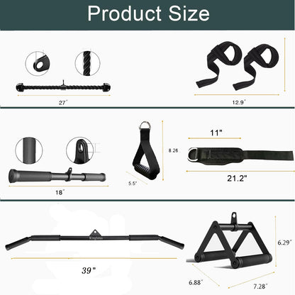 Cable Machine for Home Gym, Triceps Press Down Cable Machine attachments, LAT Pull Down attachments, Triceps Pull Down attachments, Fitness Equipment Cable Accessories.