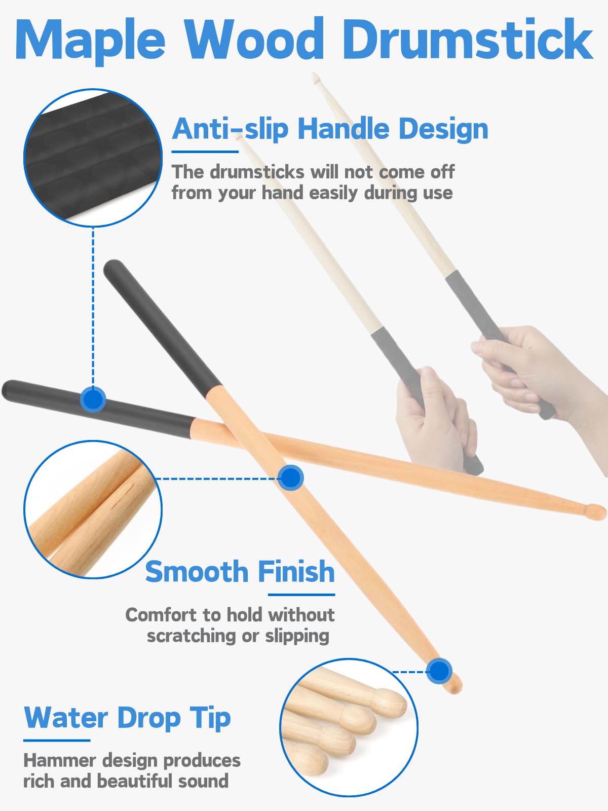 Cardio Drumming Set, Glazeal 15.6" Exercise Ball with Pump & Cardio Drumming Sticks Adults Premium Aerobic Drumming Kit for Stability, Rhythm, Gymnastics