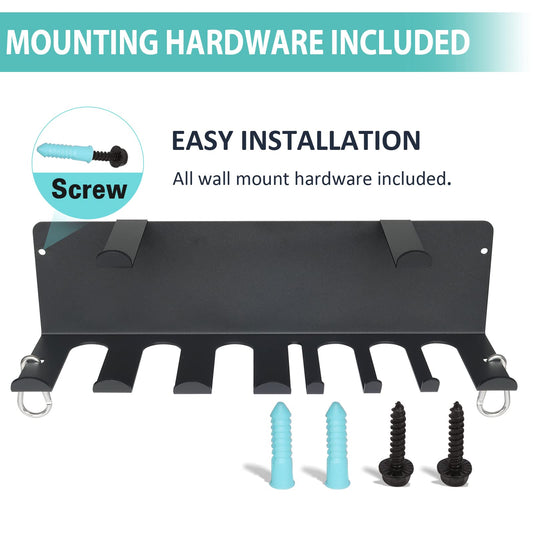 Multi-Purpose Gym Storage Rack Resistance Bands Holder Home Gym Accessories Storage Fitness Bands Rack Heavy Duty Hooks for Resistance Bands, Straps, Jump Ropes, Foam Rollers, Chains