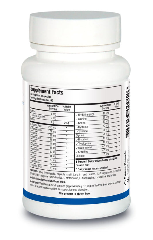 Biotics Research Amino Sport Broad Spectrum Amino Acids, Essential Amino Acids, BCAAs, Sports Recovery, Support Lean Muscle Mass 180 Capsules