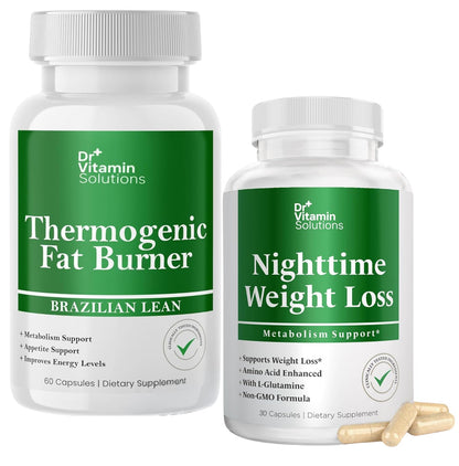 DR VITAMIN SOLUTIONS Thermogenic Fat Burner & Nighttime Weight Loss Pills for Women, Waist Trimmer & Supplements for Bloating for Women & Men, 90 Capsules