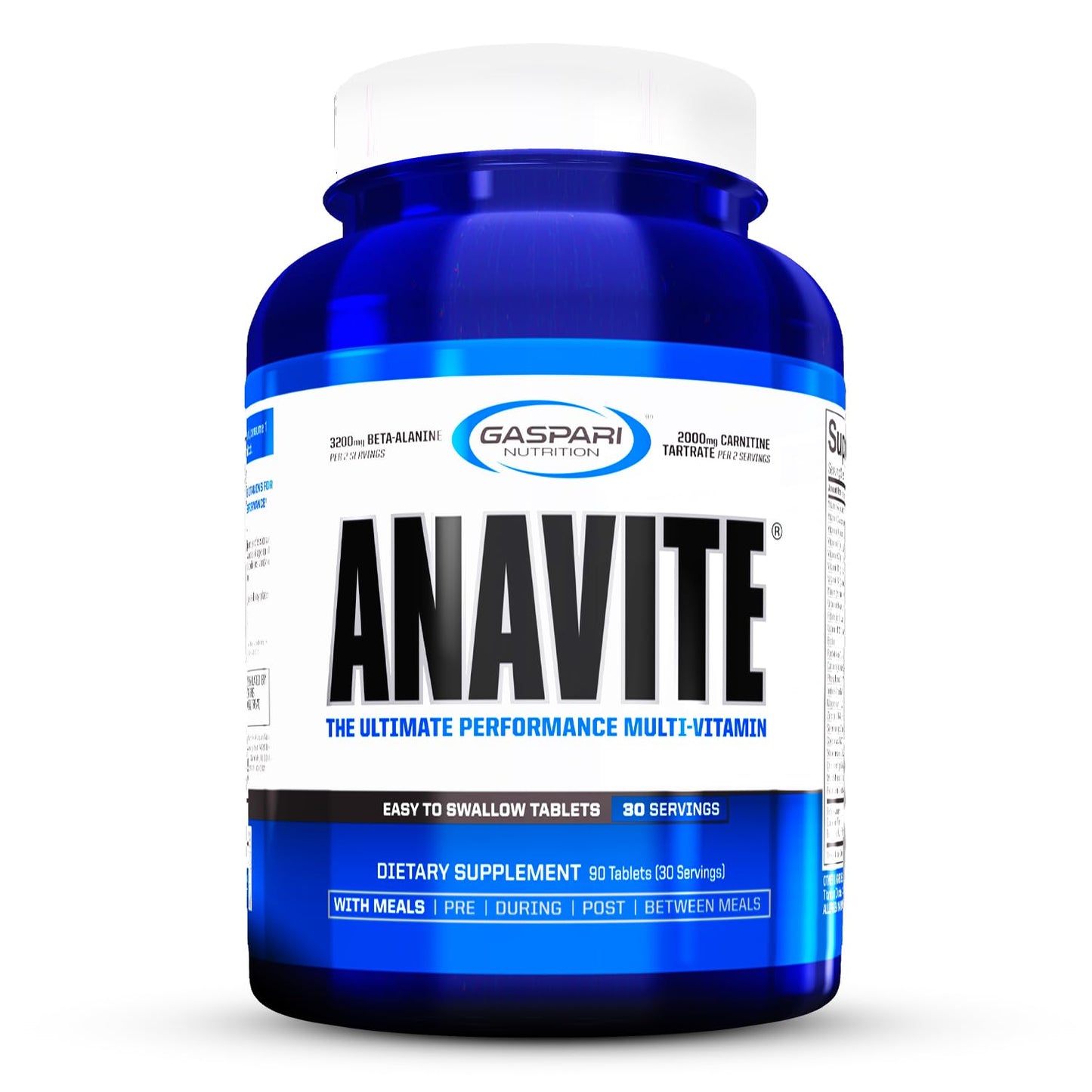 Gaspari Nutrition Anavite - Sports Multi-Vitamin with Amino Acids, Beta-Alanine and L-Carnitine, Enhanced Performance and Recovery, 180 Tablets