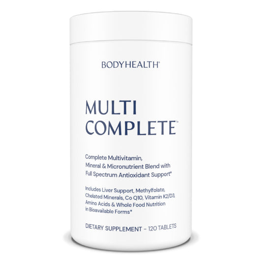 BodyHealth Multi Complete (120 Ct) Daily Multivitamin for Men and Women with Whole Foods, Minerals, Antioxidants, Organic Green Food Concentrates, and Liver Detox Extracts, Vegan and Non GMO
