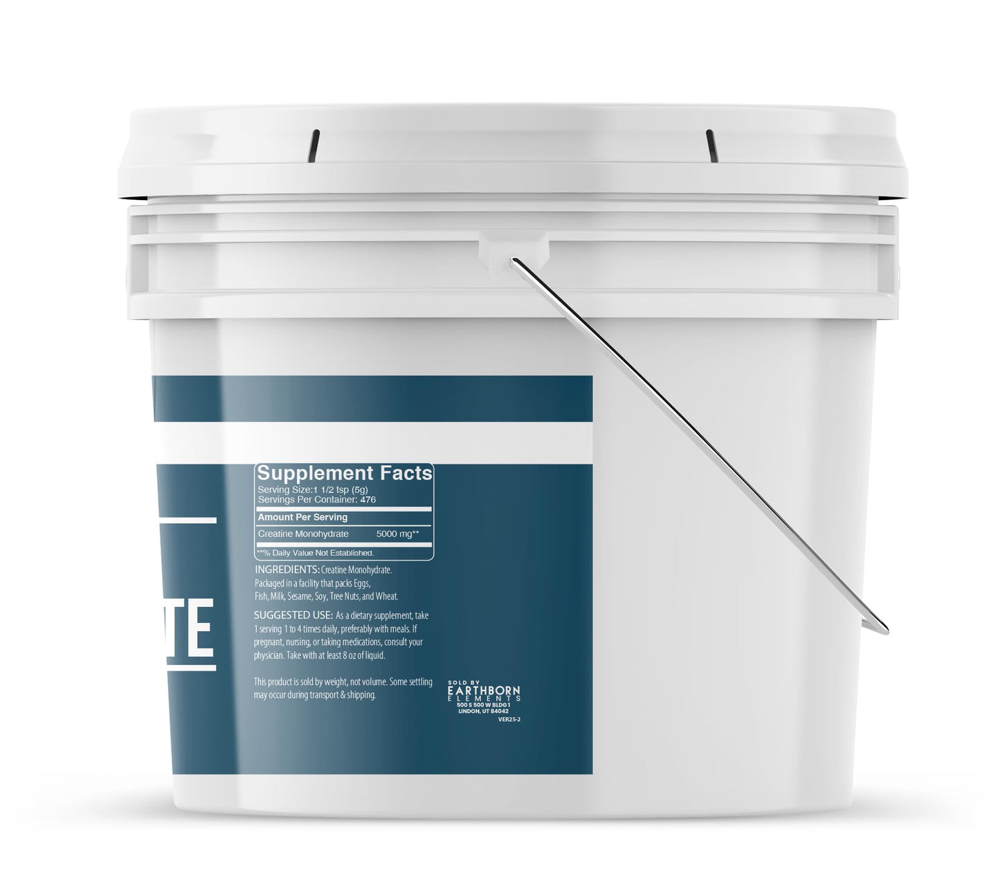 Earthborn Elements Creatine Monohydrate Powder 1 Gallon Bucket, Micronized & Unflavored, Dietary Supplement, No Additives (84 Ounce)