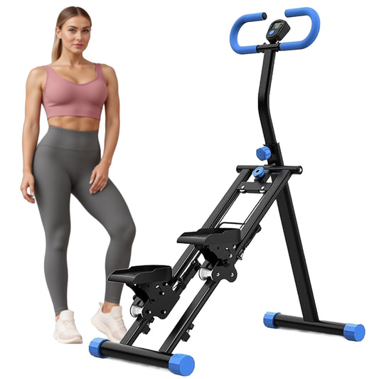 Stair Stepper for Home Vertical Climber, Foldable Full Body Exercise Aerobic Climbing Machines, Mountaineering Fitness Equipment with Adjustable Handles (Black)