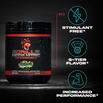 Gorilla Mind - Gorilla Mode Nitric Upgraded Stimulant Free Pre-Workout – Best Tasting and Most Effective Stimulant Free Pre-Workout/Massive Pumps · Vasodilation · Power / 768 Grams (Bombsicle)