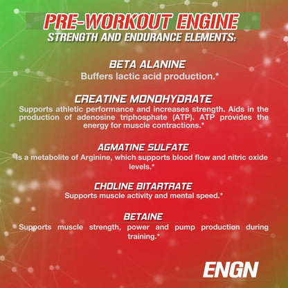 EVL Intense Pre Workout with Creatine - ENGN Energizing Pre Workout for Men Powder Drink for Lasting Energy Focus and Recovery - with Beta Alanine Caffeine and L Theanine - Cherry Limeade