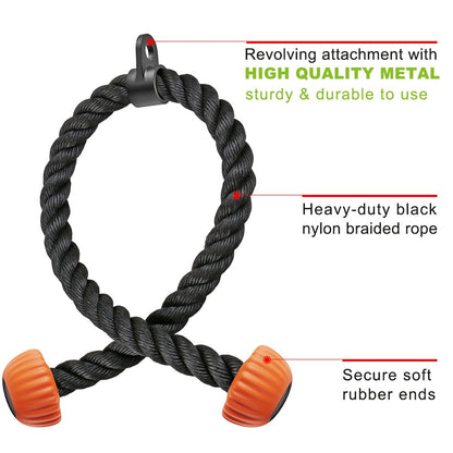 SELEWARE Tricep LAT Pulldown Attachment, Cable Machine Attachment with Non-Slip Soft Rubber Grip, Weight Machine Accessories for Home Gym