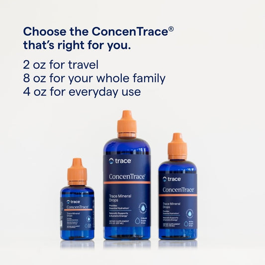 Trace Minerals ConcenTrace Trace Mineral Drops | All-Natural Liquid Minerals | Replenishes Electrolytes & Supports Hydration, Energy, Mood, Muscles, Digestion, & Restful Sleep | 8 fl oz (96 Servings)