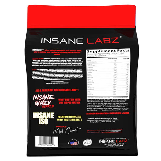 Insane Labz Insane Whey,100% Muscle Building Whey Protein, BCAA Amino Profile, Mass Gainer, Meal Replacement (Chocolate, 120 Servings)