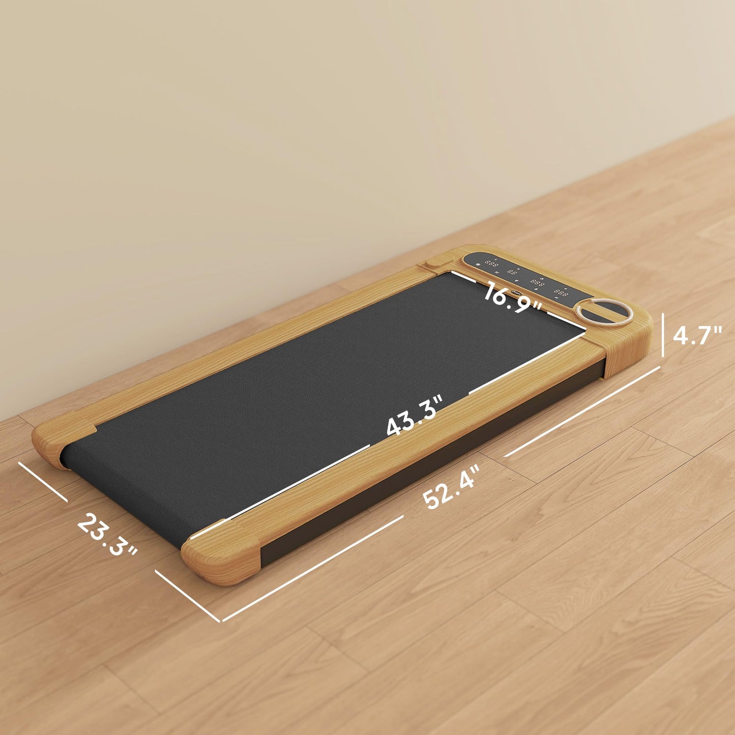 Soozier Walking Pad, Under Desk Treadmill with 17" x 43" Wide Belt, Remote Control, Bluetooth Speaker, Wheels and LED Display, Quiet 2.5HP Walking Machine for Home Gym Office, Installation-Free