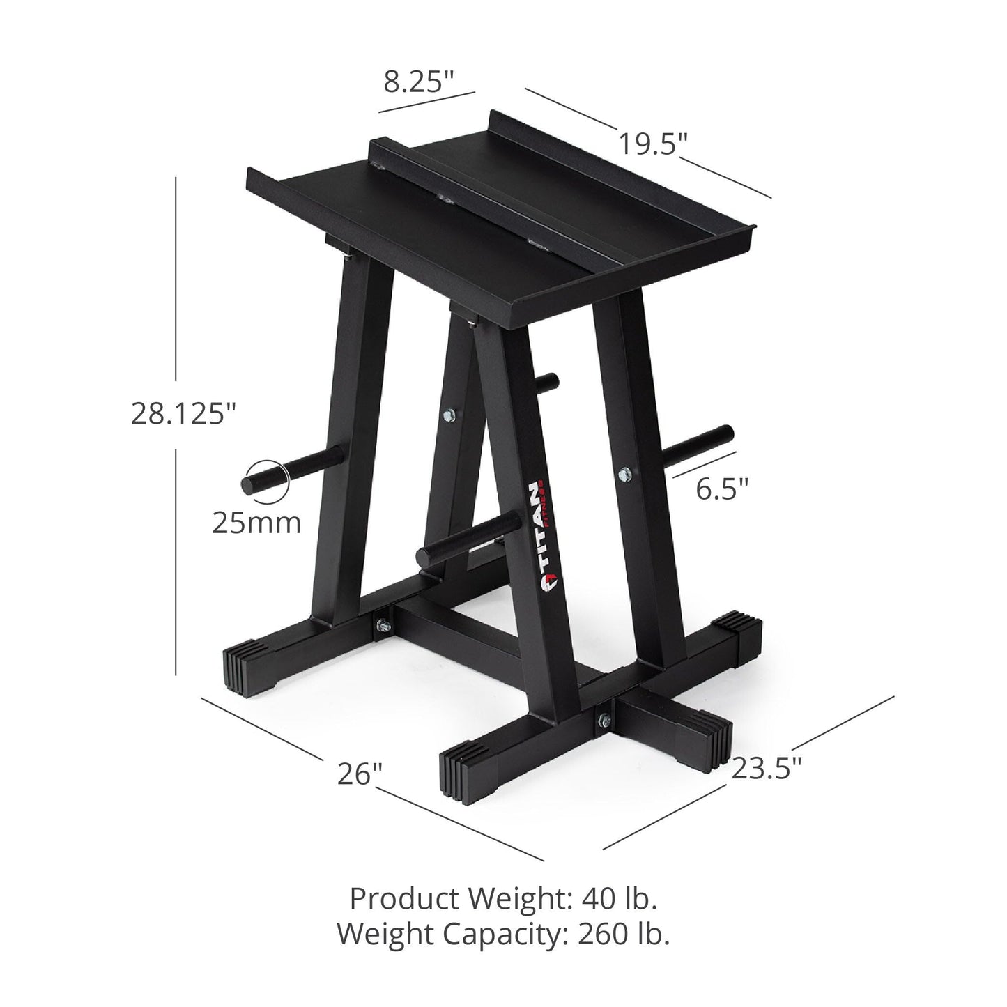 Titan Fitness Dumbbell Column Stand and Plate Tree, 260 LB Capacity, Organize Classic Dumbbells Power Block Dumbbells Loose Plates