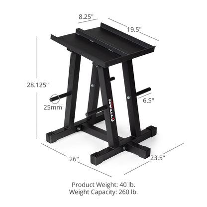 Titan Fitness Dumbbell Column Stand and Plate Tree, 260 LB Capacity, Organize Classic Dumbbells Power Block Dumbbells Loose Plates
