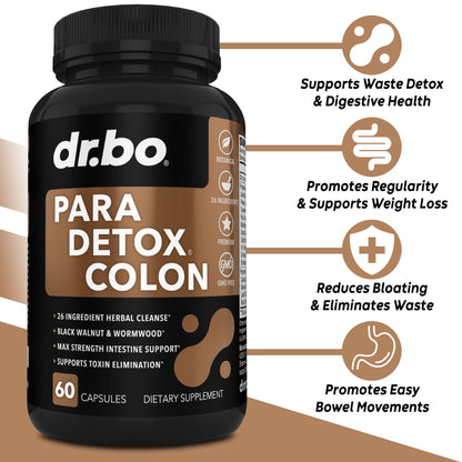 Colon Cleanse Pills Body Detox - Intestinal Guard Cleanser for Stomach - Natural Weight Flush Cleaner Supplement Complex, Women Men Kids, Herbal Wormwood Black Walnut Clove - Gut Loss Health Capsules