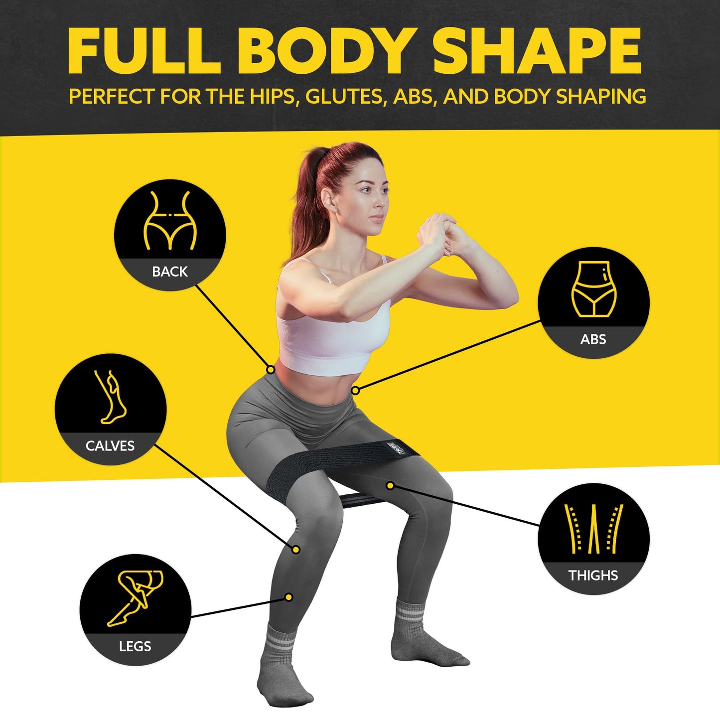 Tribe Lifting Fabric Resistance Bands for Exercise - Hip Bands for Working Out Legs, Glutes, Knees and Thighs for Men and Women - Cloth Circle Booty Bands for Physical Therapy (Gray)