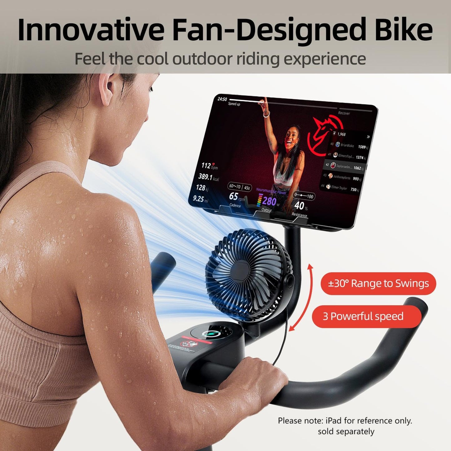 YESOUL Self-Powered-Fan Exercise Bike with Dynamic LED Light Effects, Pro Livestreaming Classes, Smart Exclusive App, 300 LBS Magnetic Resistance Indoor Stationary Cycling Workout Bike for Home