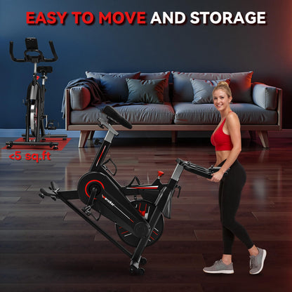 Exercise Bike, WENOKER Magnetic Resistance Stationary Bike for Home, Indoor Bike with Whisper Quiet, Heavy Flywheel and Upgraded Digital Display