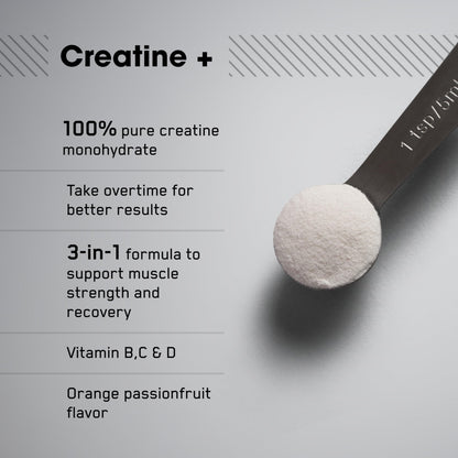 Optimum Nutrition Creatine Monohydrate Plus Powder, Orange Passionfruit Flavored Creatine Performance Blend With Electrolytes for Hydration, Added Vitamins, 40 Servings, 360 Grams (Packaging May Vary)