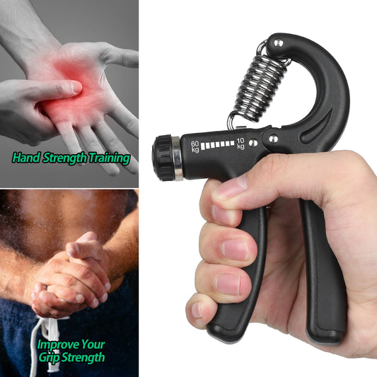 NIYIKOW Grip Strength Trainer, Hand Grip Strengthener, Adjustable Resistance 22-132Lbs (10-60kg), Forearm Strengthener, Perfect for Musicians Athletes (Black, 1 Pack)