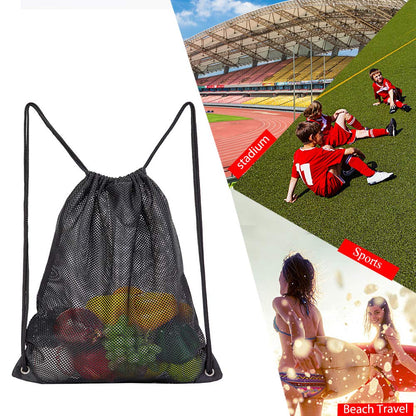 COVAX Heavy Duty Mesh Drawstring Bag, Sport Equipment Storage Bag for Beach, Swimming
