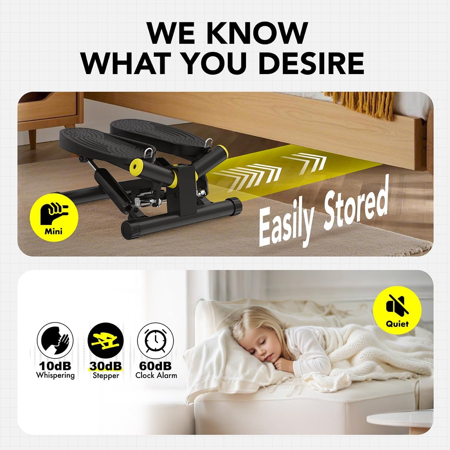 ZIWWVY- Mini Twist Stepper, Stepper Machine with 330LBS Weight Capacity, Mini Stepper for Full Body Workout, Adjustable Step Height, Smooth and Quiet, Step Machine for Men Women…