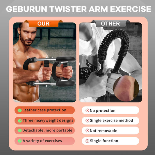 Twister Arm Trainer, 20-70 lb Adjustable Chest Workout Equipment, Forearm Strengthener, Power Twist Arm Trainer for Men, Arm Exercise Equipment, Portable Spring Resistance for Home Workout Equipment