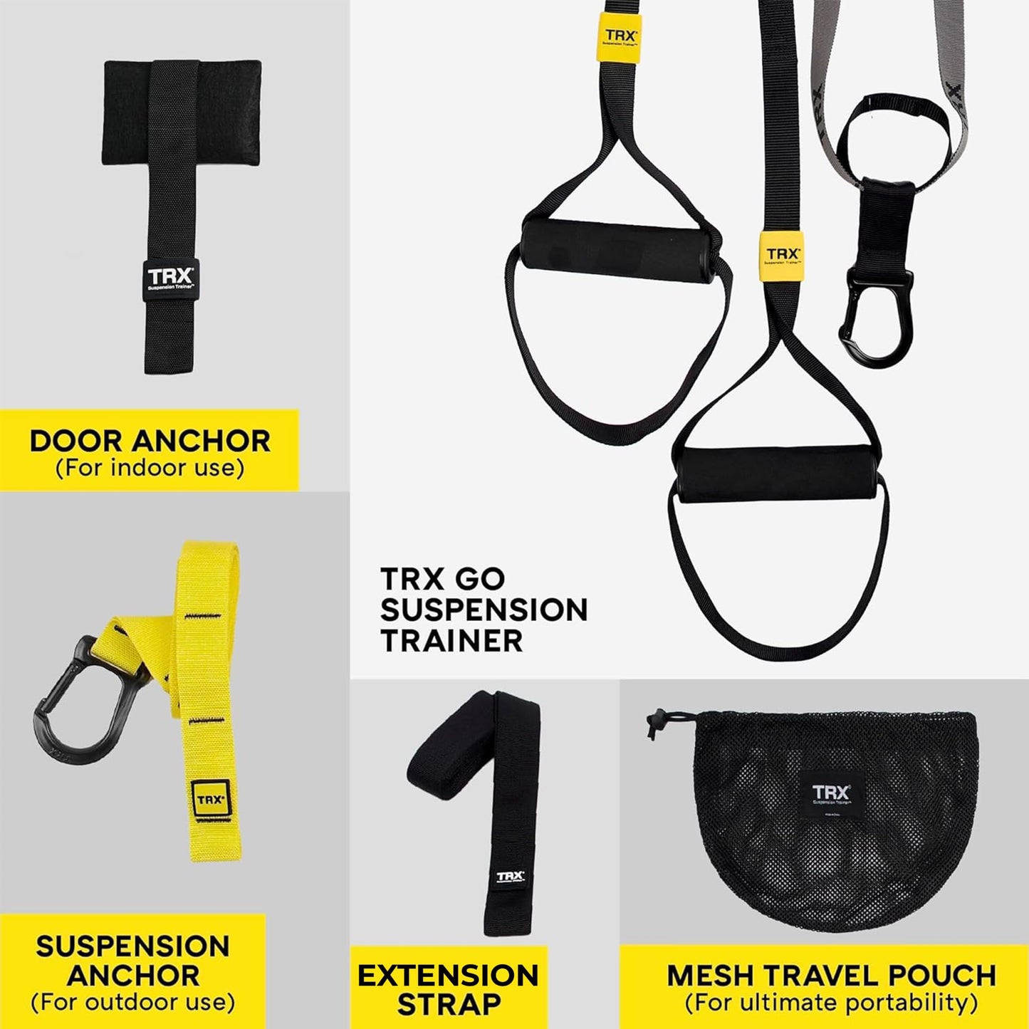 TRX GO Suspension Trainer, At Home, Portable Gym Workout, For Strength Training, Full Body Exercise Equipment