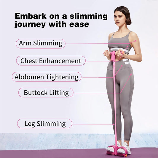 21 Fitness Resistance Bands-4 Tube Pedal Ankle Puller - 2025 New Sit up Leg Stretch Rope Exercise Bands with Handles, Stretching Workout Fitness Bands for Arm Weights Exercise Equipment (Purple)