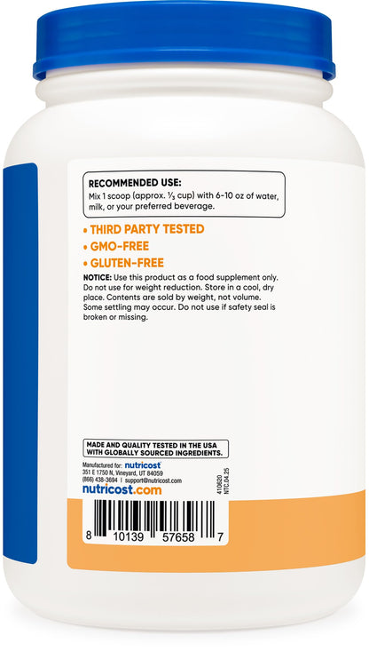 Nutricost Whey Protein Isolate 2 LB Churro Flavored - GMO-Free, Gluten-Free