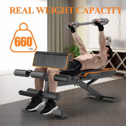 Z ZHICHI Adjustable Weight Bench, Multi-function Preacher Curl Bench for Home Gym, Foldable Leg Extension and Leg Curl Machine, weight capacity 660LBS.