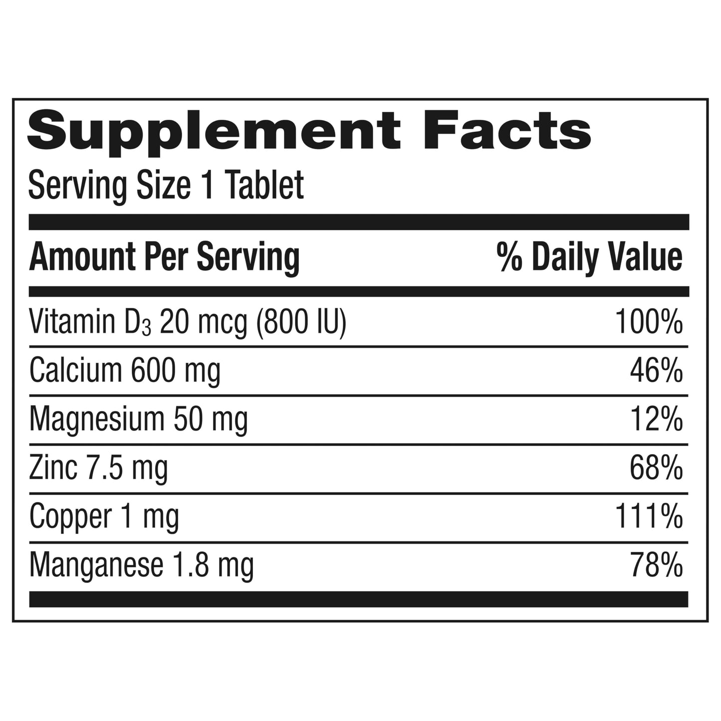 Caltrate 600 Plus D3 Plus Minerals Calcium and Vitamin D Supplement Tablets, Bone Health and Mineral Supplement for Adults - 165 Count