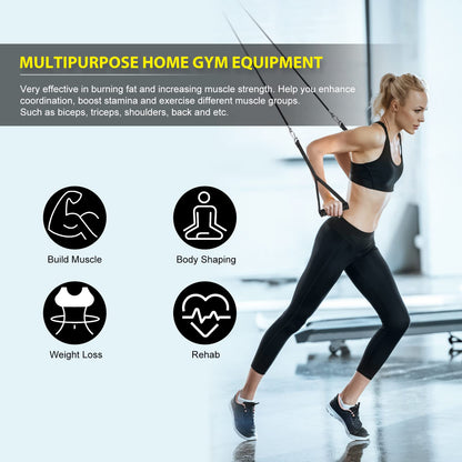 Weight Cable Pulley System Gym, Cable Weight Pulley System Attachments for Home Gym with Handle Pulley System Gym LAT Pull Down, Biceps Curl Workout