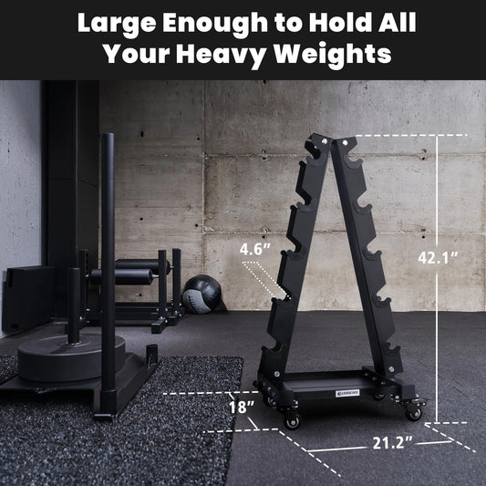 LIONSCOOL Premium Steel Dumbbell Rack Only, with Side Racks Not Fit for Neoprene/Vinyl Coated Dumbbells (Large, 700 LBS)