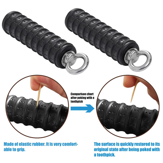 Ergonomic Tricep Rope Pull Down Attachment, Upgraded Long Triceps Rope Cable Attachments for Gym, LAT Pull Down Bar for Cable Machine, Tricep LAT Pulldown Workout Cable Attachments (Single Handle-2)