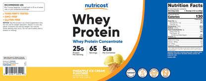 Nutricost Whey Protein Powder Pineapple (5 LBS) - Gluten-Free, GMO-Free, from Whey Protein Concentrate
