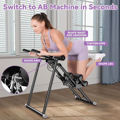 SEWD Foldable Stair Stepper Machine – AB Workout Equipment for Home Gym, Full-Body Cardio Workout Equipment with Adjustable Handlebar & Pedals