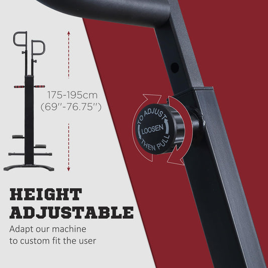 Soozier Folding Vertical Climber Exercise Machine, Height Adjustable Climbing Machine with LCD Monitor and Transport Wheels, Stair Stepper for Full Body Workout, Black