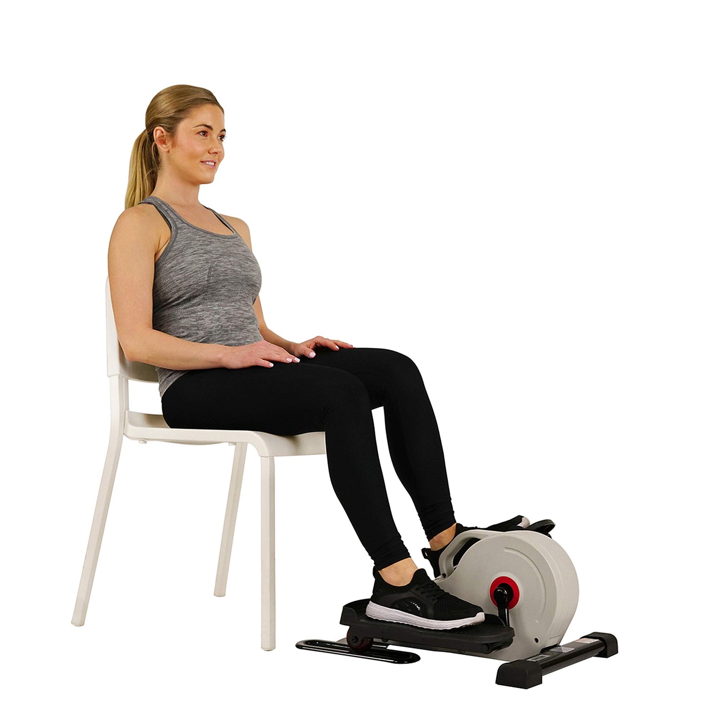 Sunny Health & Fitness Fully Assembled Magnetic Under Desk Elliptical Peddler, Portable Foot & Leg Pedal Exerciser(White) - SF-E3872