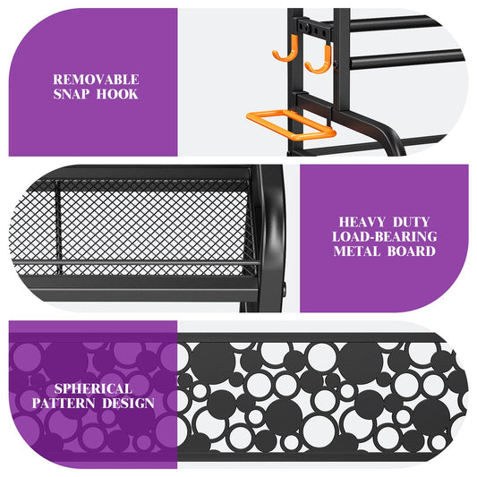 Dumbbell Rack,VOPEAK Weight Rack for Dumbbells, Weight Rack for Home Gym, Home Gym Storage Rack for Yoga Mat Kettlebells and Strength Training Equipment, Weight Storage Rack for Dumbbells with Wheels