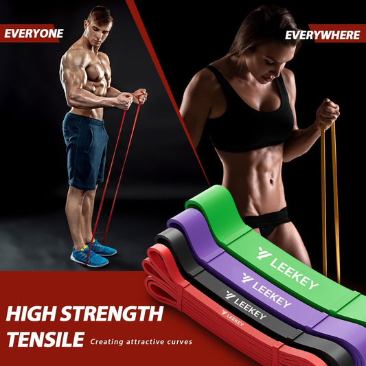 LEEKEY Resistance Band Set, Pull Up Assist Bands with Non-Slip Texture-Stretch Resistance Band Exercise Bands - Mobility Band Powerlifting Bands for Resistance Training