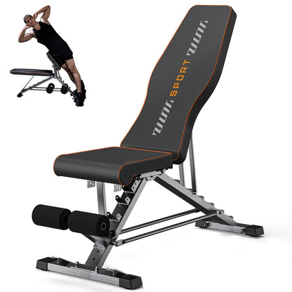 KUYOU Weight Bench, 2 in 1 Workout Bench Roman Chair, Adjustable Weight Bench for Home Gym Strength Training Bench for Full Body Workout