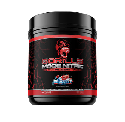 Gorilla Mind - Gorilla Mode Nitric Upgraded Stimulant Free Pre-Workout – Best Tasting and Most Effective Stimulant Free Pre-Workout/Massive Pumps · Vasodilation · Power / 768 Grams (Bombsicle)