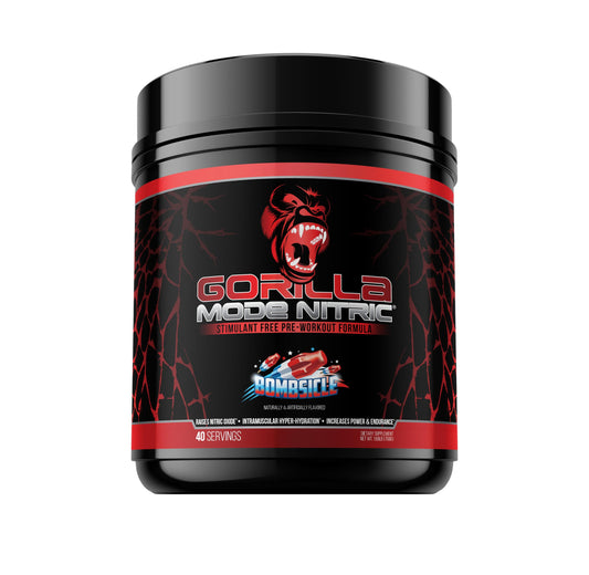 Gorilla Mind - Gorilla Mode Nitric Upgraded Stimulant Free Pre-Workout – Best Tasting and Most Effective Stimulant Free Pre-Workout/Massive Pumps · Vasodilation · Power / 768 Grams (Bombsicle)