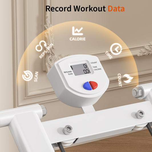 Stair Stepper Resistance Adjustable Folding Vertical Climber Machine for Home Gym Full-Body Workout (Blue/White)